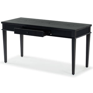 Safavieh Shelbie 1 Drawer Reeded Desk - Elegant Modern Design With Stylish Accents For Your Workspace Black ,Black Wood ,Polyester Resin Drawer Fronts ,Metal Sfv2211b