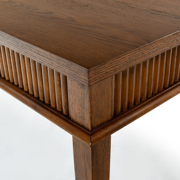 Safavieh Shelbie 1 Drawer Reeded Desk - Elegant Modern Design With Stylish Accents For Your Workspace Medium Oak ,Black Wood ,Polyester Resin Drawer Fronts ,Metal Sfv2211c