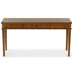 Safavieh SHELBIE 1 Drawer Reeded Desk – Modern Stylish Workspace with Smooth-Glide Drawer & Spacious Surface Medium Oak / Black SFV2211C