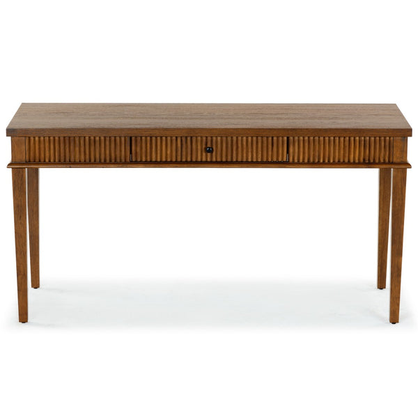 Safavieh SHELBIE 1 Drawer Reeded Desk – Modern Stylish Workspace with Smooth-Glide Drawer & Spacious Surface Medium Oak / Black SFV2211C