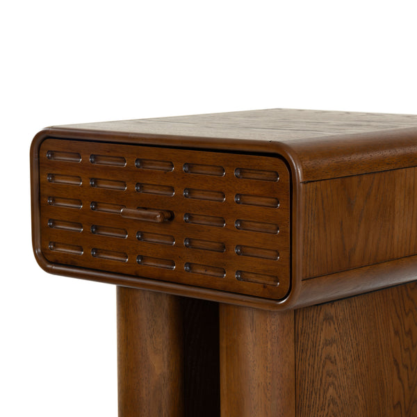 Safavieh Torricelli 1 Drawer Wood Nightstand In Medium Oak - Elegant & Versatile Bedroom Accent Piece Medium Oak Wood Sfv2212a