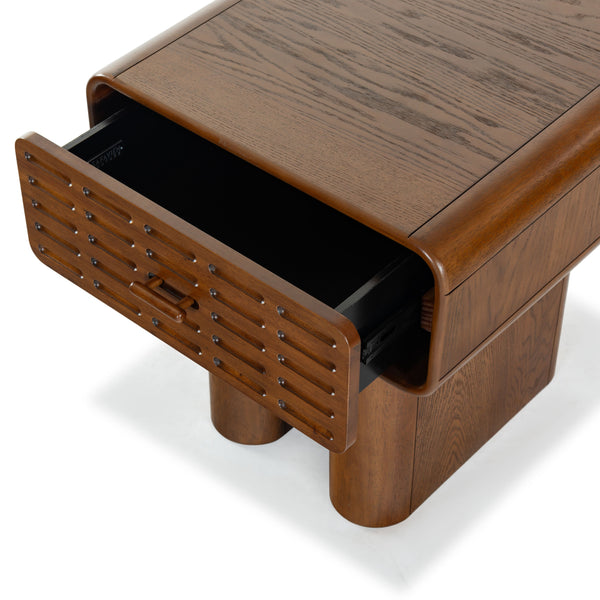 Safavieh Torricelli 1 Drawer Wood Nightstand In Medium Oak - Elegant & Versatile Bedroom Accent Piece Medium Oak Wood Sfv2212a