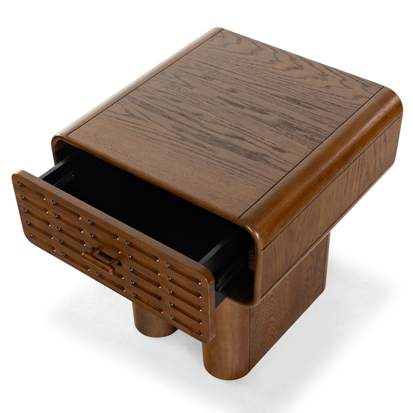 Safavieh Torricelli 1 Drawer Wood Nightstand In Medium Oak - Elegant & Versatile Bedroom Accent Piece Medium Oak Wood Sfv2212a