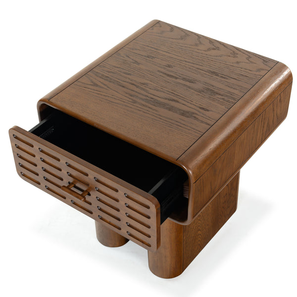 Safavieh Torricelli 1 Drawer Wood Nightstand In Medium Oak - Elegant & Versatile Bedroom Accent Piece Medium Oak Wood Sfv2212a