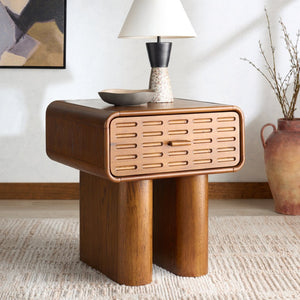 Safavieh TORRICELLI 1 Drawer Wood Nightstand in Medium Oak - Timeless Style for Any Bedroom Decor SFV2212A