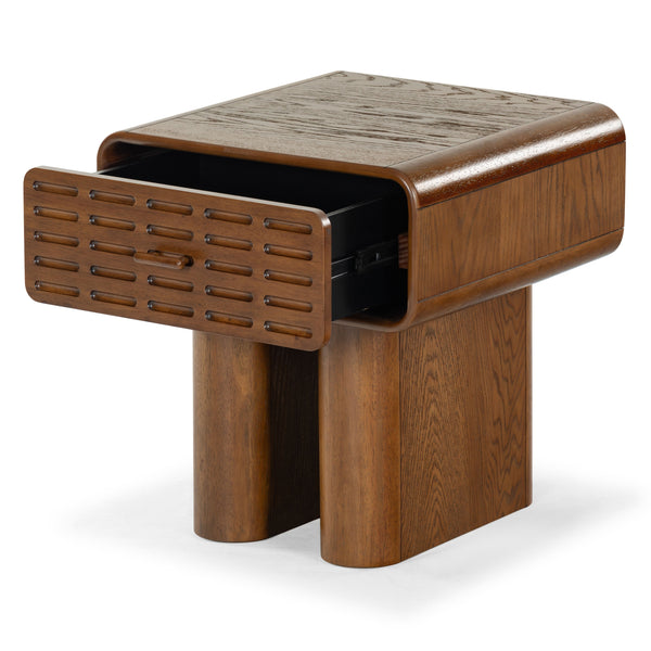 Safavieh Torricelli 1 Drawer Wood Nightstand In Medium Oak - Elegant & Versatile Bedroom Accent Piece Medium Oak Wood Sfv2212a