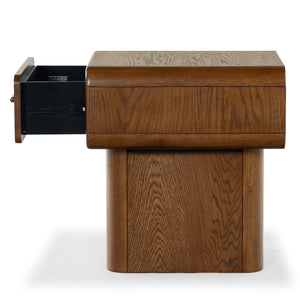 Safavieh Torricelli 1 Drawer Wood Nightstand In Medium Oak - Elegant & Versatile Bedroom Accent Piece Medium Oak Wood Sfv2212a