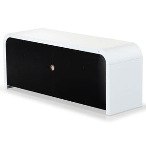 Safavieh Liabella 3 Drawer Curved Media Stand - Elegant Storage Solution For Modern Living Room Decor White Wood ,Metal Sfv2213a