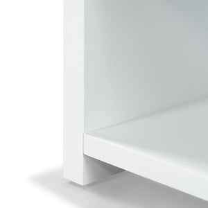 Safavieh Liabella 3 Drawer Curved Media Stand - Elegant Storage Solution For Modern Living Room Decor White Wood ,Metal Sfv2213a