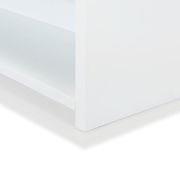 Safavieh Liabella 3 Drawer Curved Media Stand - Elegant Storage Solution For Modern Living Room Decor White Wood ,Metal Sfv2213a