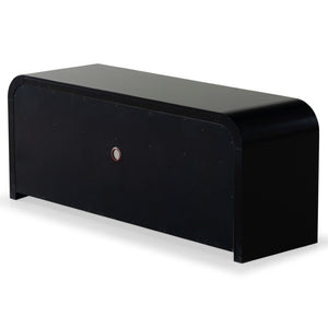 Safavieh Liabella 3 Drawer Curved Media Stand - Elegant Storage Solution For Modern Living Room Decor Black Wood ,Metal Sfv2213b