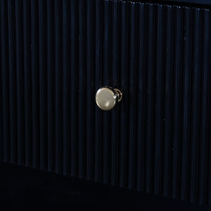 Safavieh Liabella 3 Drawer Curved Media Stand - Elegant Storage Solution For Modern Living Room Decor Black Wood ,Metal Sfv2213b