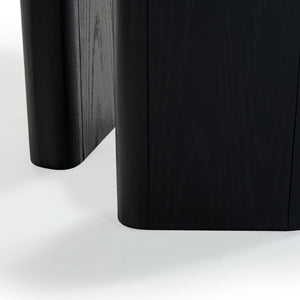 Safavieh Barnard Rectangular Wood Dining Table Seats Eight in a Matte Industrial Style Black SFV2214A-2BX
