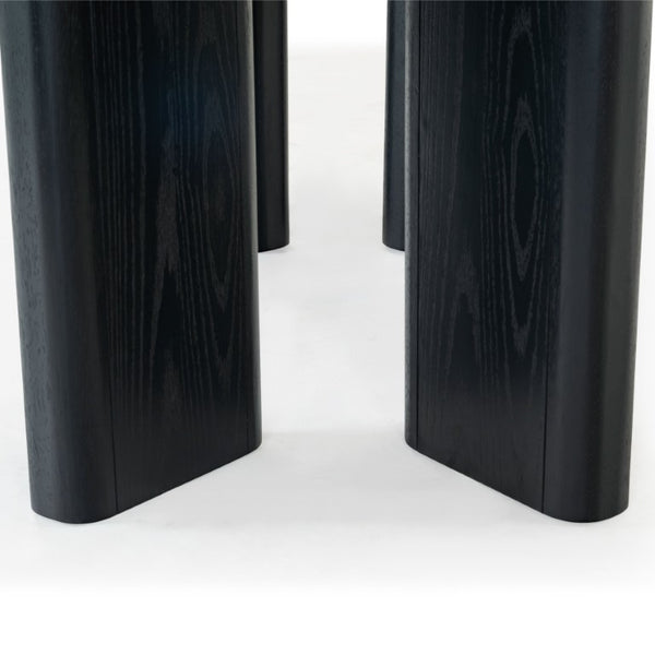 Safavieh Barnard Rectangular Wood Dining Table Seats Eight in a Matte Industrial Style Black SFV2214A-2BX