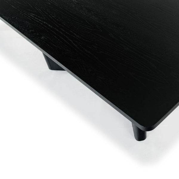 Safavieh Barnard Rectangular Wood Dining Table Seats Eight in a Matte Industrial Style Black SFV2214A-2BX