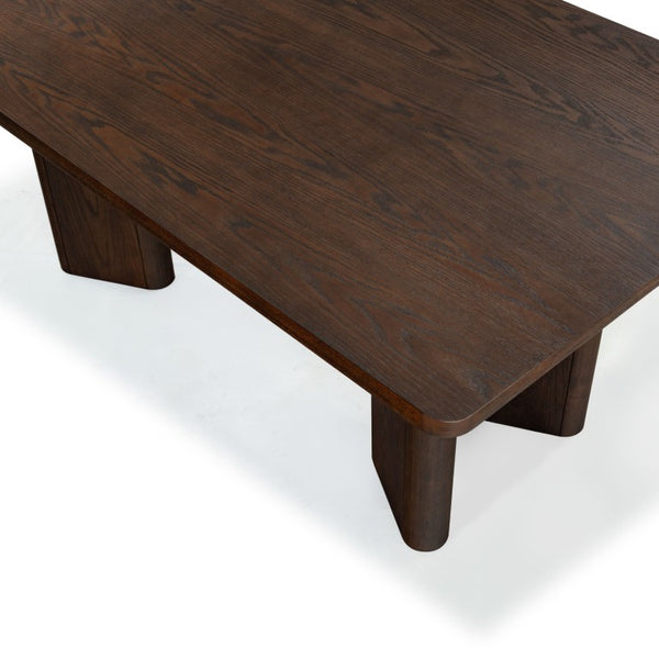 Safavieh Barnard Rectangular Wood Dining Table Seats Eight in a Matte Industrial Style Walnut SFV2214B-2BX