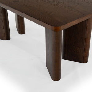 Safavieh Barnard Rectangular Wood Dining Table Seats Eight in a Matte Industrial Style Walnut SFV2214B-2BX
