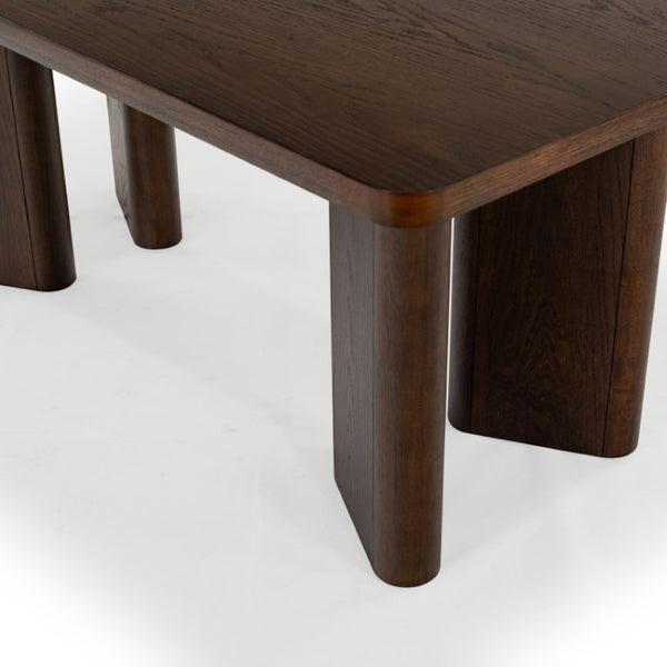 Safavieh Barnard Rectangular Wood Dining Table Seats Eight in a Matte Industrial Style Walnut SFV2214B-2BX