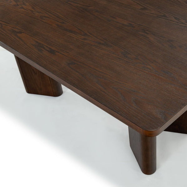 Safavieh Barnard Rectangular Wood Dining Table Seats Eight in a Matte Industrial Style Walnut SFV2214B-2BX