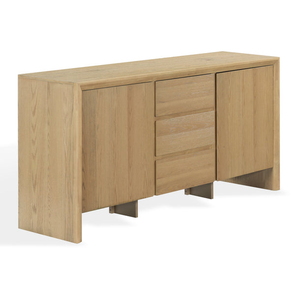 Darnell Wood 3-Drawer Sideboard With Ample Storage And Timeless Grain For Living Or Dining Rooms