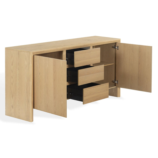 Darnell Wood 3-Drawer Sideboard With Ample Storage And Timeless Grain For Living Or Dining Rooms