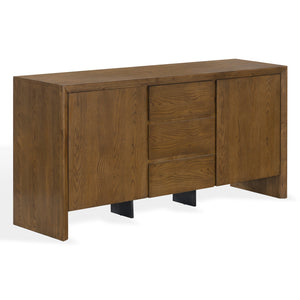 Darnell Wood 3-Drawer Sideboard With Ample Storage And Timeless Grain For Living Or Dining Rooms