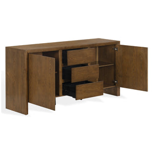 Darnell Wood 3-Drawer Sideboard With Ample Storage And Timeless Grain For Living Or Dining Rooms