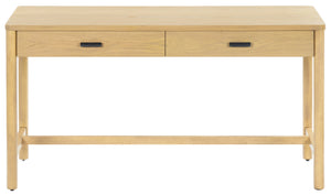 Safavieh Jaylessa Wood 2 Drawer Desk - Elegant, Functional Design For Stylish Workspaces And Organized Essentials Natural Wood ,98% ,Metal ,2% Sfv2217a