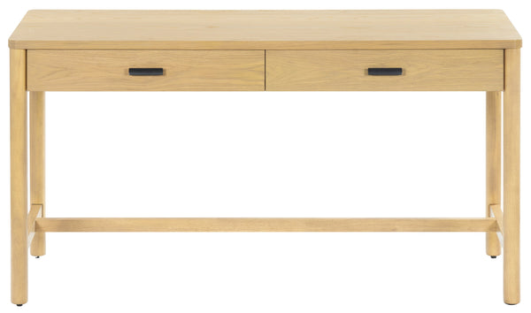 Safavieh Jaylessa Wood 2 Drawer Desk - Elegant, Functional Design For Stylish Workspaces And Organized Essentials Natural Wood ,98% ,Metal ,2% Sfv2217a