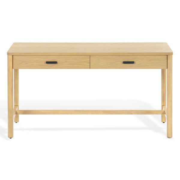 Safavieh Jaylessa Wood 2 Drawer Desk - Elegant, Functional Design For Stylish Workspaces And Organized Essentials Natural Wood ,98% ,Metal ,2% Sfv2217a