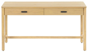 Safavieh JAYLESSA 2-Drawer Desk - Modern Workspace with Spacious Storage for Home Office or Study Area Natural SFV2217A