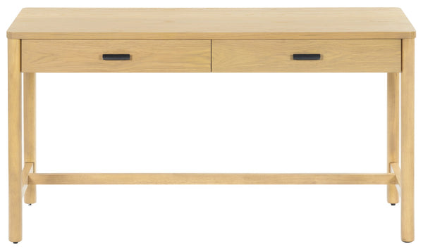 Safavieh JAYLESSA 2-Drawer Desk - Modern Workspace with Spacious Storage for Home Office or Study Area Natural SFV2217A