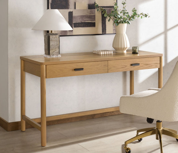 Safavieh JAYLESSA 2-Drawer Desk - Modern Workspace with Spacious Storage for Home Office or Study Area Natural SFV2217A