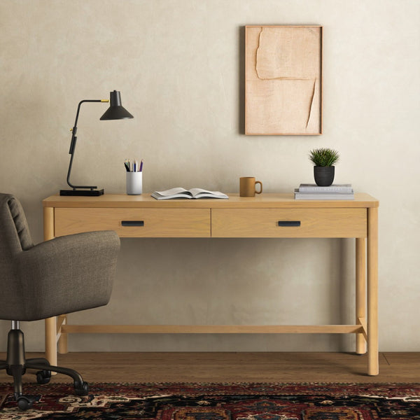 Safavieh JAYLESSA 2-Drawer Desk - Modern Workspace with Spacious Storage for Home Office or Study Area Natural SFV2217A