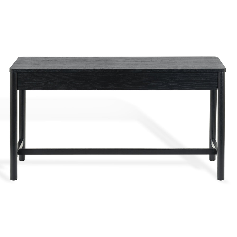 Safavieh Jaylessa Wood 2 Drawer Desk - Elegant, Functional Design For Stylish Workspaces And Organized Essentials Black Wood ,98% ,Metal ,2% Sfv2217b