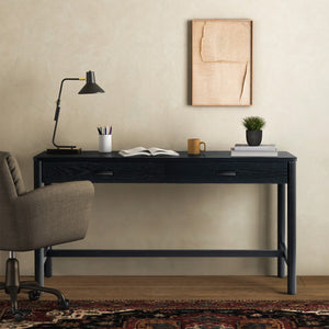 Safavieh JAYLESSA 2-Drawer Desk - Modern Workspace with Spacious Storage for Home Office or Study Area Black SFV2217B