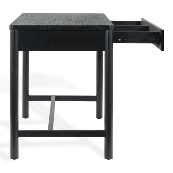 Safavieh Jaylessa Wood 2 Drawer Desk - Elegant, Functional Design For Stylish Workspaces And Organized Essentials Black Wood ,98% ,Metal ,2% Sfv2217b