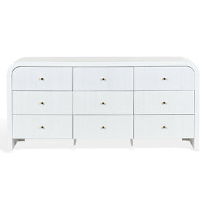 Liabella Curved 9-Drawer Dresser With Luxe Accents And Generous Storage For Glamorous Interiors