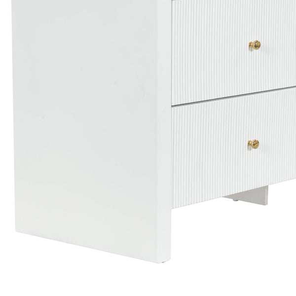 Liabella Curved 9-Drawer Dresser With Luxe Accents And Generous Storage For Glamorous Interiors