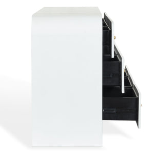 Liabella Curved 9-Drawer Dresser With Luxe Accents And Generous Storage For Glamorous Interiors