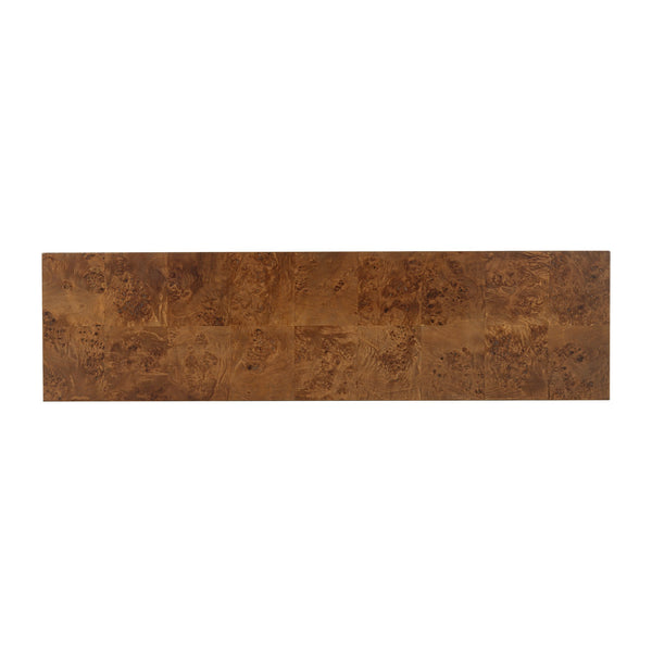 Betharose Burl Wood Console Table With Dramatic Swirl Grain — Slim Profile For Narrow Spaces And Display