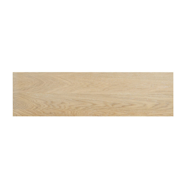 Claramay Console Table With Cerused Grain Finish, Solid Wood, Spacious Top & Lower Shelf (58")