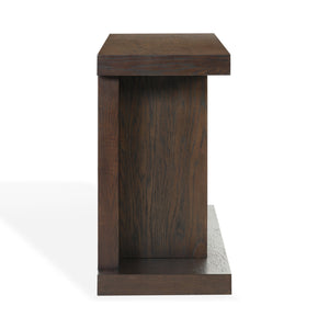 Claramay Console Table With Cerused Grain Finish, Solid Wood, Spacious Top & Lower Shelf (58")
