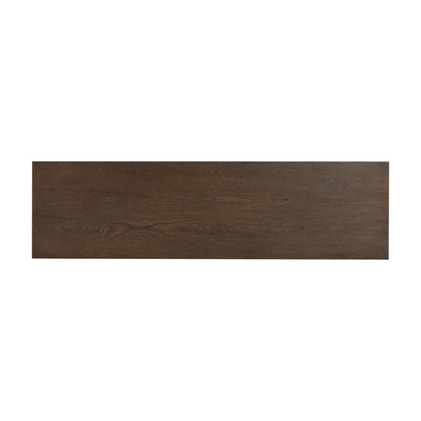 Claramay Console Table With Cerused Grain Finish, Solid Wood, Spacious Top & Lower Shelf (58")