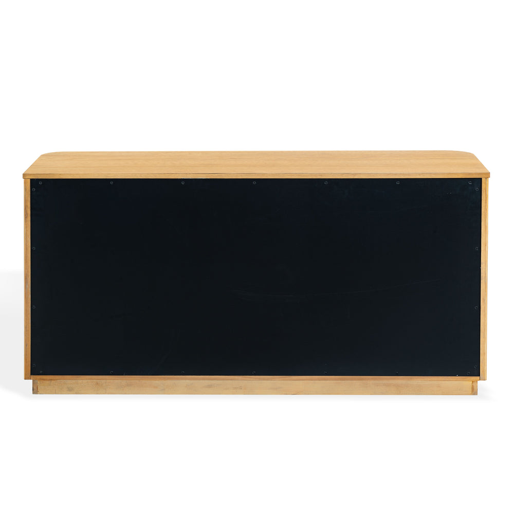 Barrymore Reeded 6-Drawer Dresser With Metal Accents — Timeless Wood Grain, Spacious Smooth Drawers