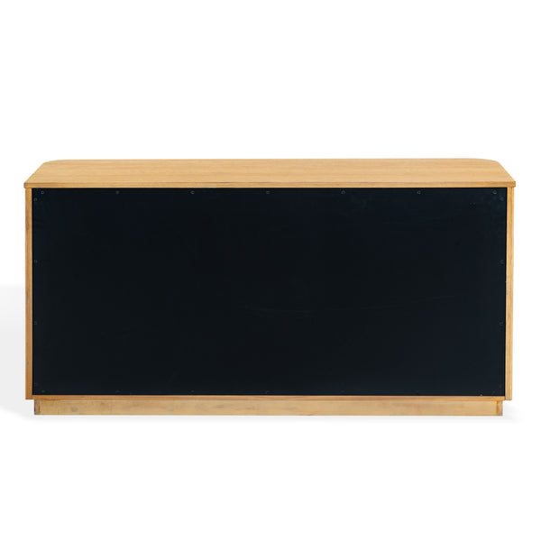Barrymore Reeded 6-Drawer Dresser With Metal Accents — Timeless Wood Grain, Spacious Smooth Drawers