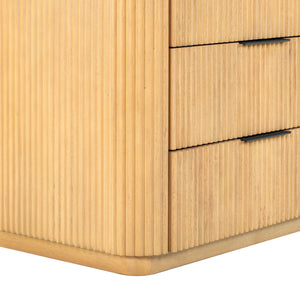 Barrymore Reeded 6-Drawer Dresser With Metal Accents — Timeless Wood Grain, Spacious Smooth Drawers