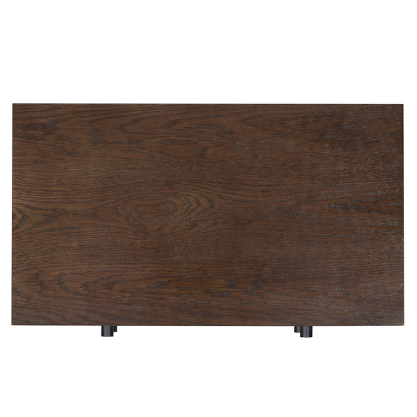 Frederick Two-Drawer Wood Nightstand With Metal Accents, Smooth-Glide Storage & Timeless Grain Finish