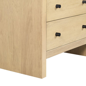 Frederick Two-Drawer Wood Nightstand With Metal Accents, Smooth-Glide Storage & Timeless Grain Finish
