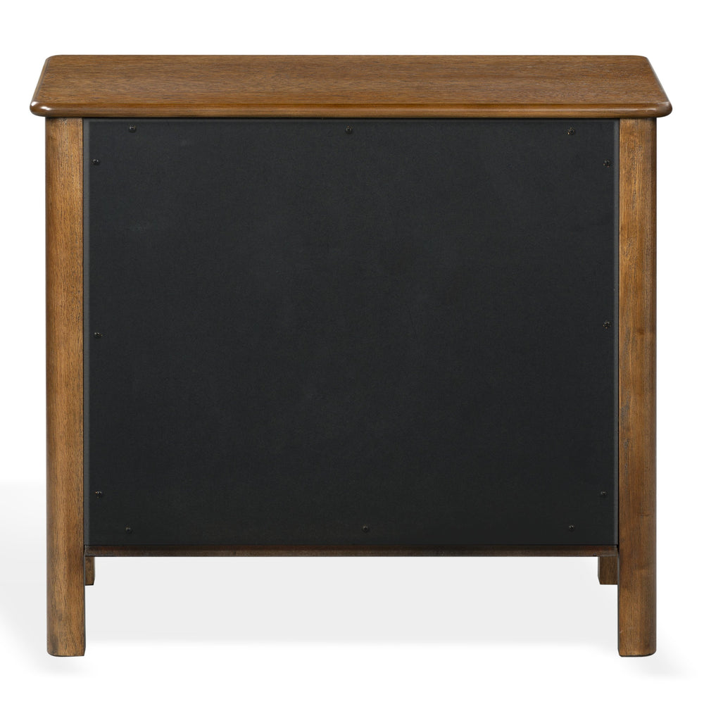 Hannaleigh 2-Drawer Nightstand With Metal Accents, Solid & Engineered Wood, Compact Storage Surface